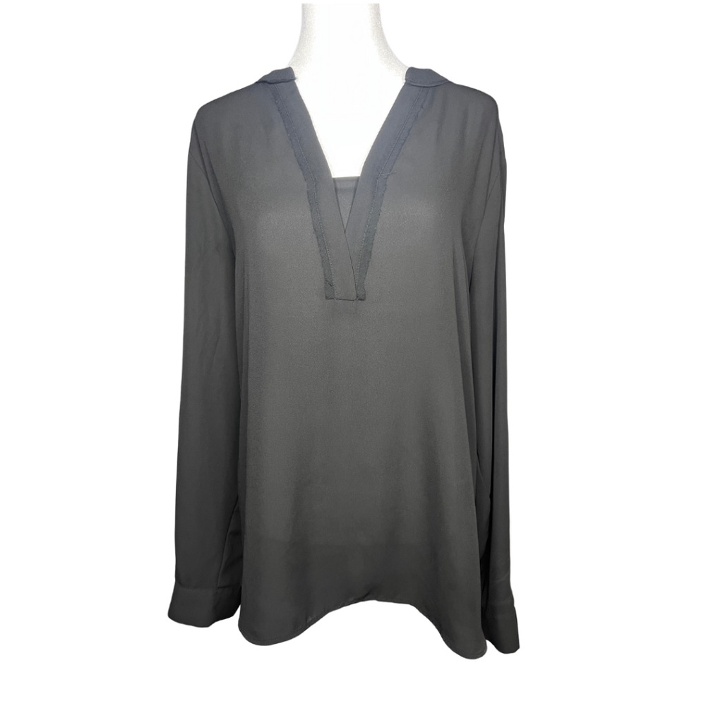 Simply Vera Vera Wang Black XL Blouse – Roll Tab Long Sleeves